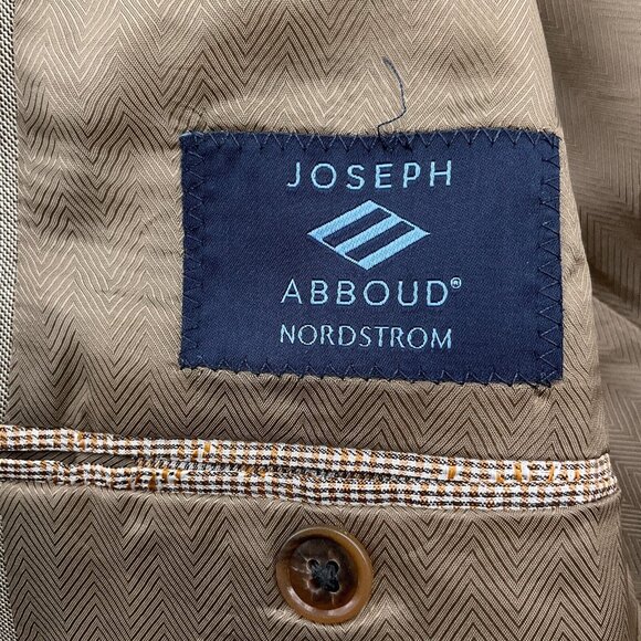 Joseph Abboud Blazer Men 46R Brown Super 120s Loro Piana Wool Classic Italy VTG‎ - Picture 12 of 14